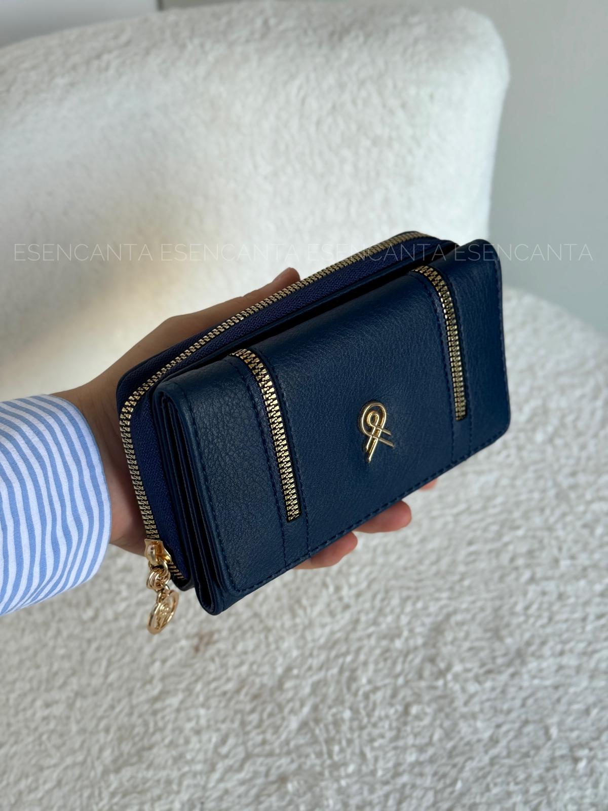 Fermuar Detaylı Orta Boy Bayan Cüzdan - Lacivert