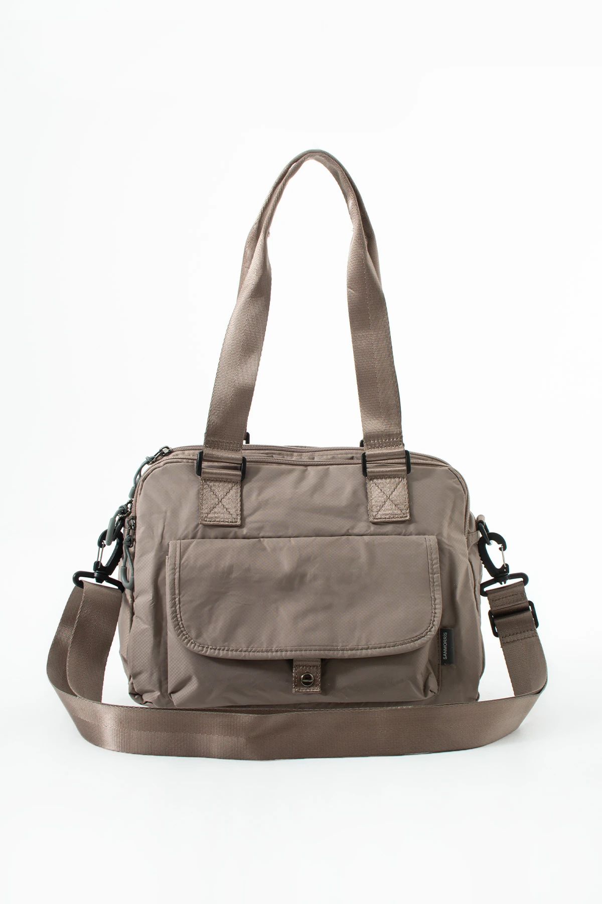 5 Bölmeli Su Geçirmez İthal Astarlı Ayarlanabili Kolon Askılı Bayan Çapraz Ve El Çantası - Vizon