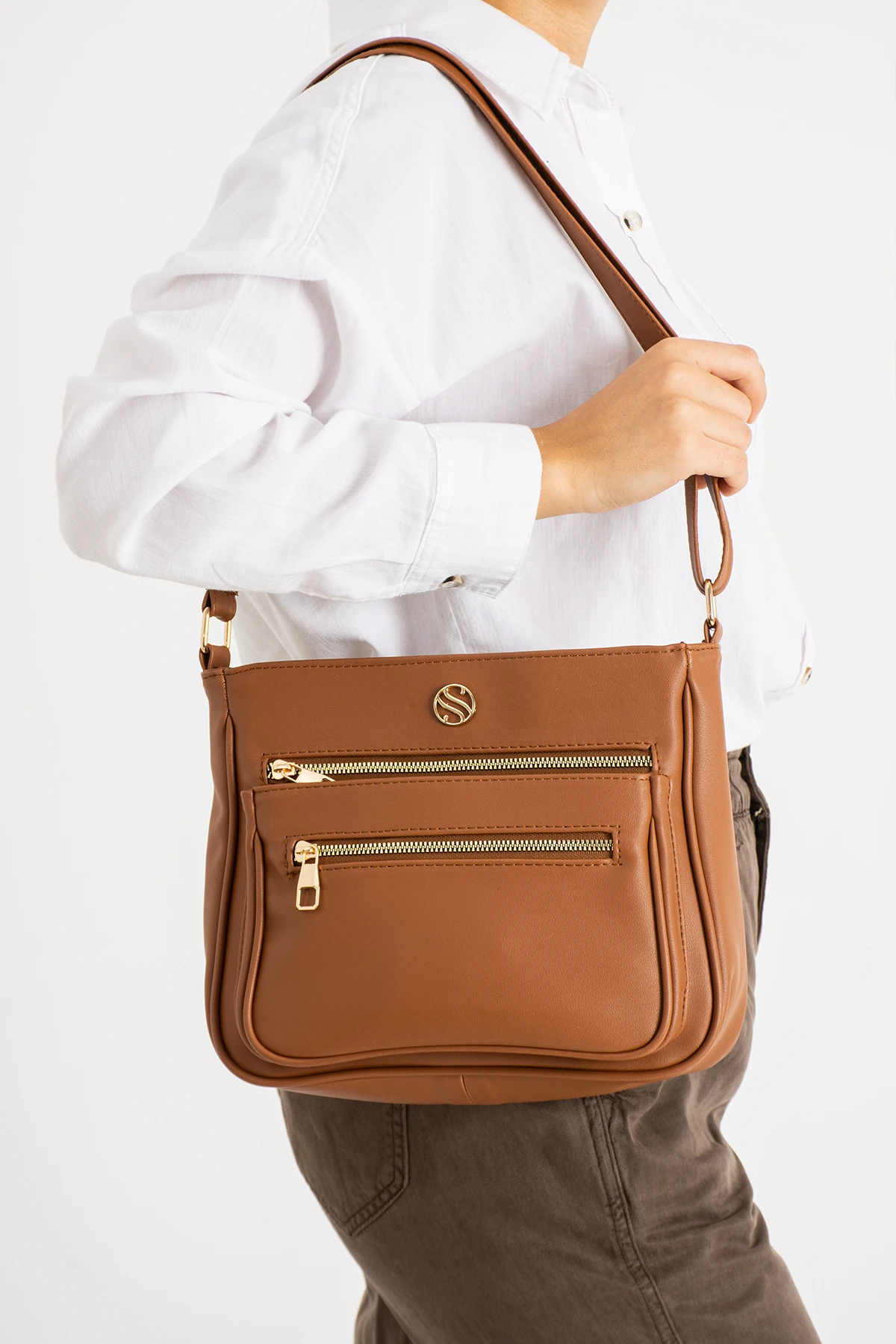 4 Bölmeli Ayarlanabilir Uzun Askılı Astarlı Bayan Çapraz Çanta