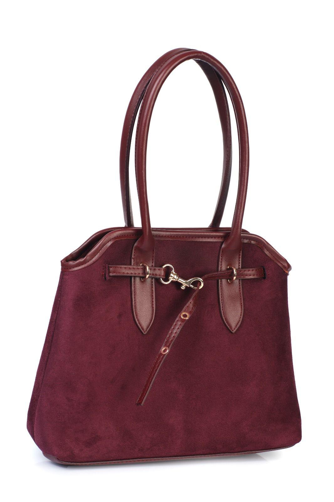 Büyük Boy Nubuk Kanca Detaylı Kol Çantası