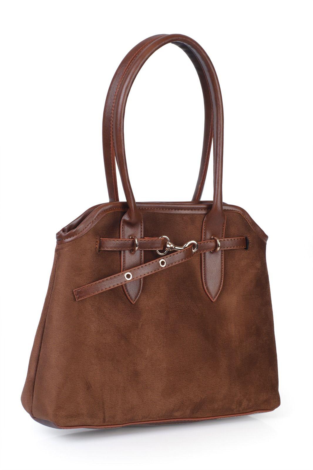 Büyük Boy Nubuk Kanca Detaylı Kol Çantası