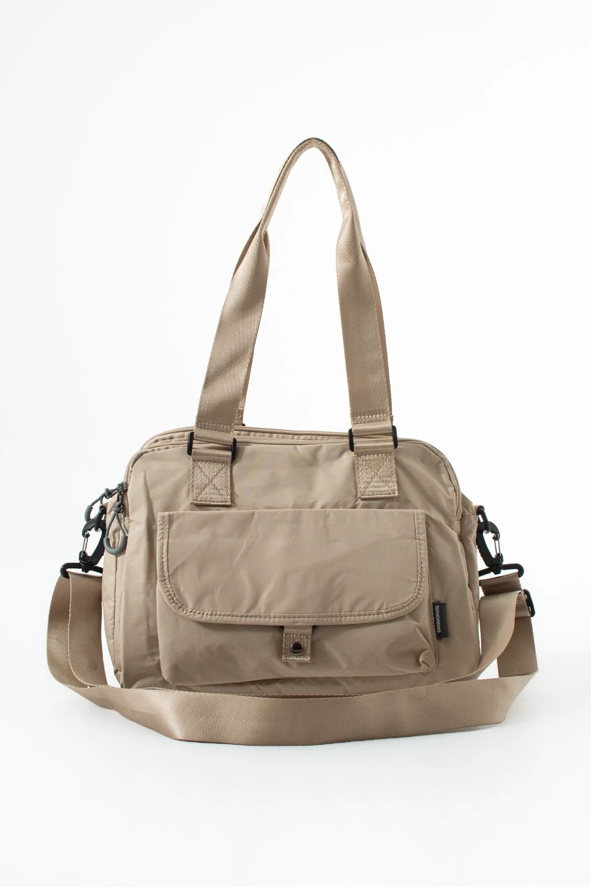 5 Bölmeli Su Geçirmez İthal Astarlı Ayarlanabili Kolon Askılı Bayan Çapraz Ve El Çantası - Krem