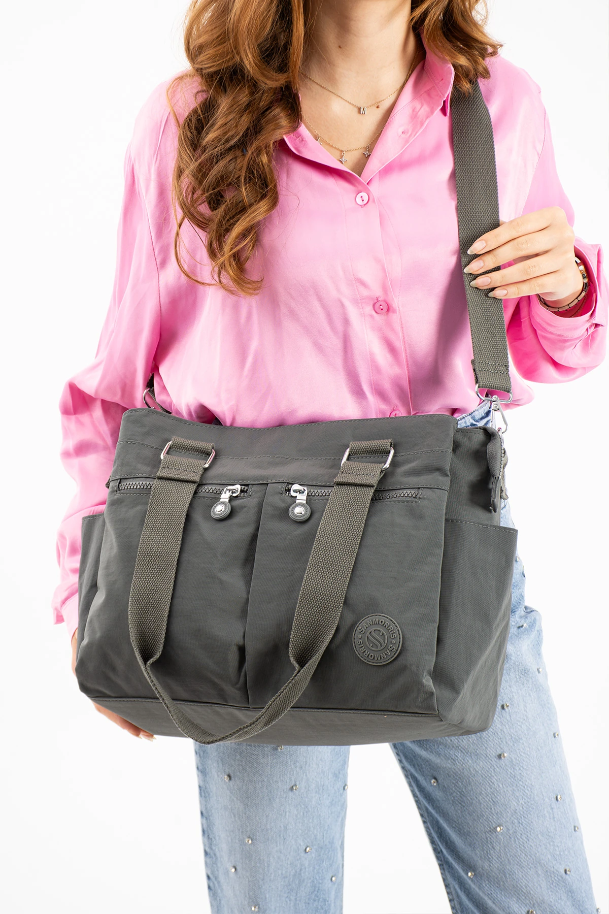 8 Bölmeli Astarlı Klınkır Su Geçirmez Ayarlanabilir Uzun Askılı Bayan Çapraz Çanta