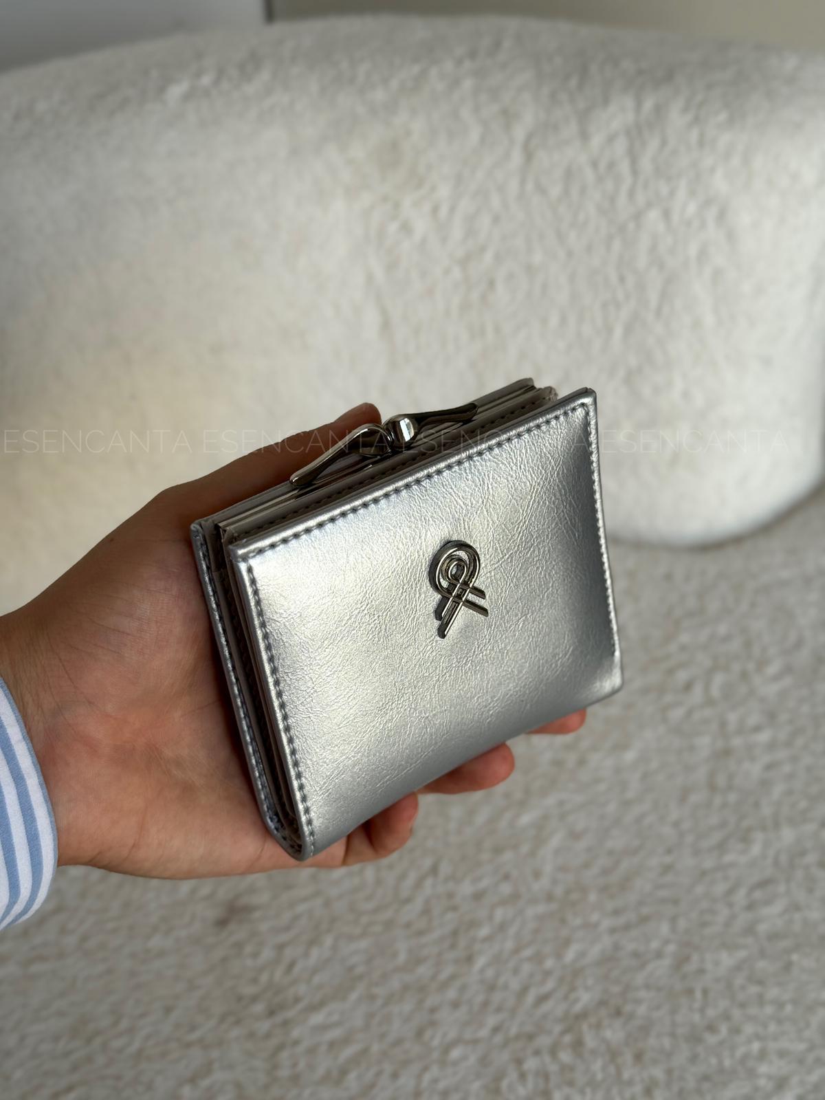 Burslu Küçük Boy Bayan Cüzdan - Gri