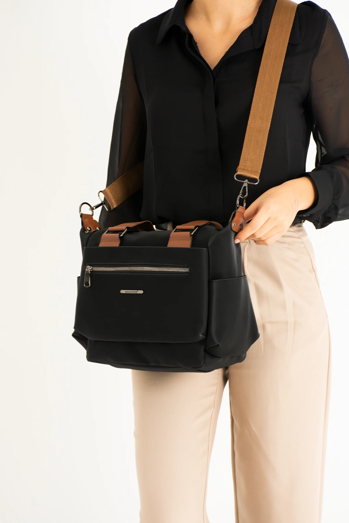 6 Bölmeli Astarlı Ayarlanabili Kolon Askılı Bayan El Ve Çapraz Çanta