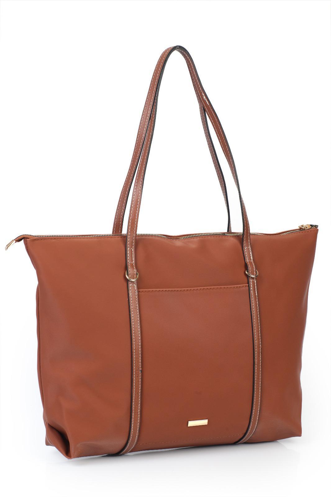 Büyük Boy Astarlı Kemer Detaylı Bayan Kol Çantası