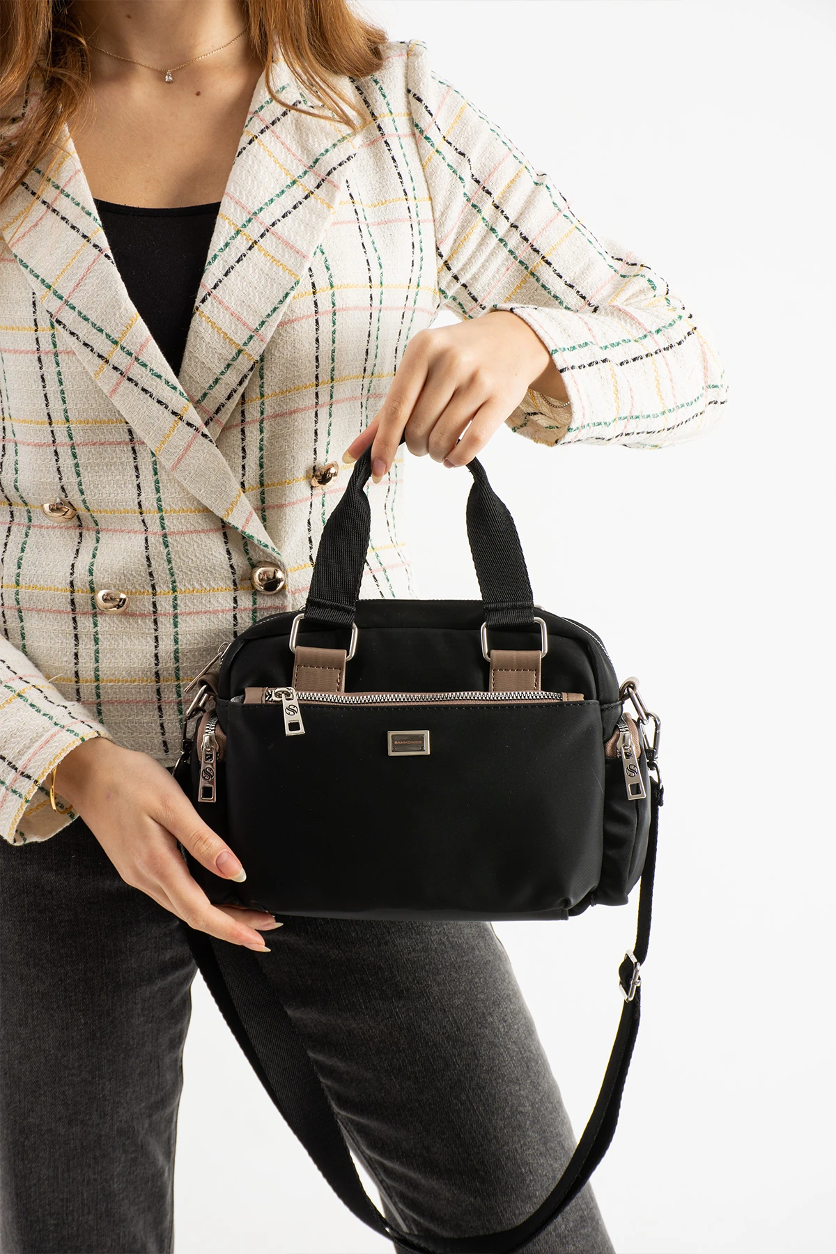 4 Gözlü Ayarlanabilir Kolon Askılı Astarlı Bayan El Ve Çapraz Çanta