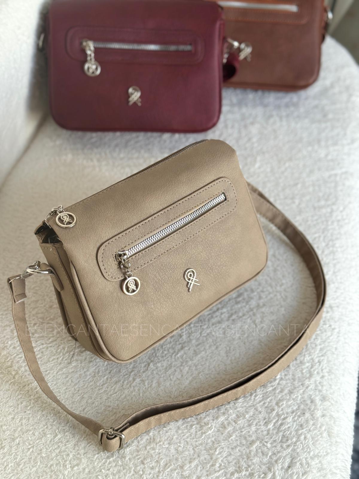 6 Gözlü Astarlı Ayarlanabilir Uzun Askılı Bayan Çapraz Çanta - Vizon