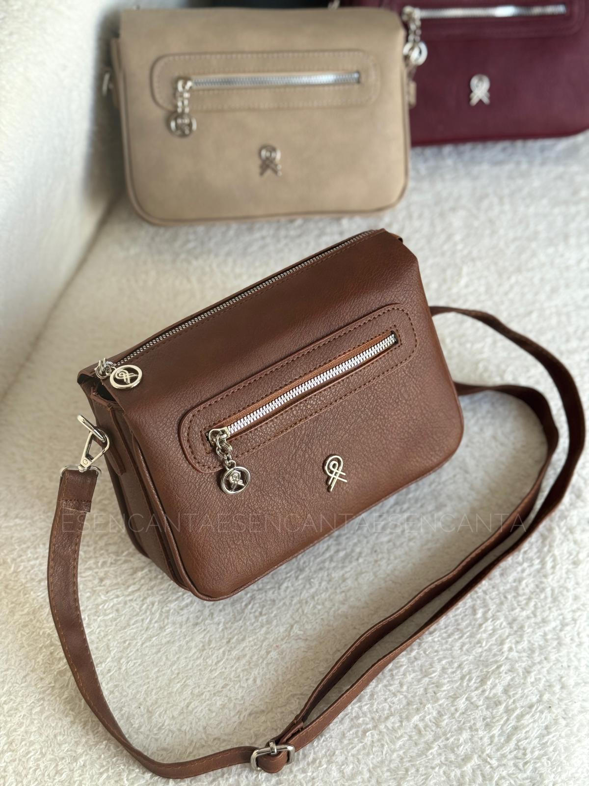 6 Gözlü Astarlı Ayarlanabilir Uzun Askılı Bayan Çapraz Çanta - Taba