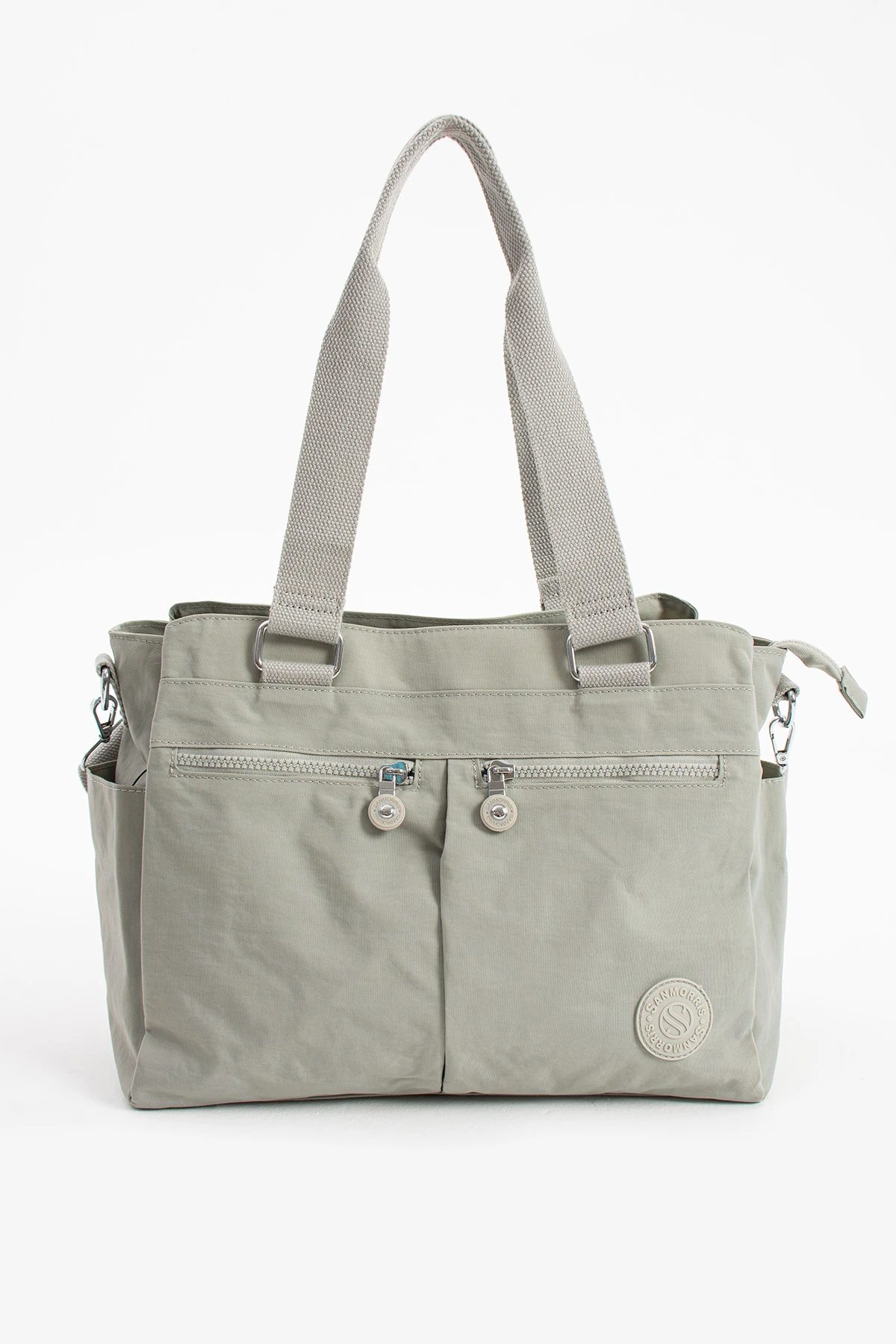 8 Gözlü Astarlı İthal Ayarlanabilir Uzun Askılı Bayan El Ve Çapraz Çanta - Açık Gri