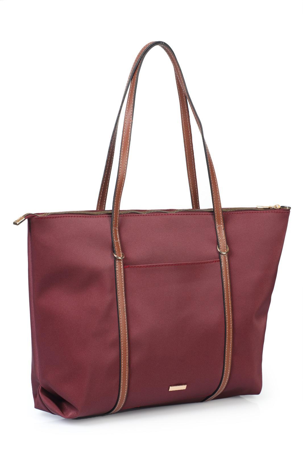 Büyük Boy Astarlı Kemer Detaylı Bayan Kol Çantası