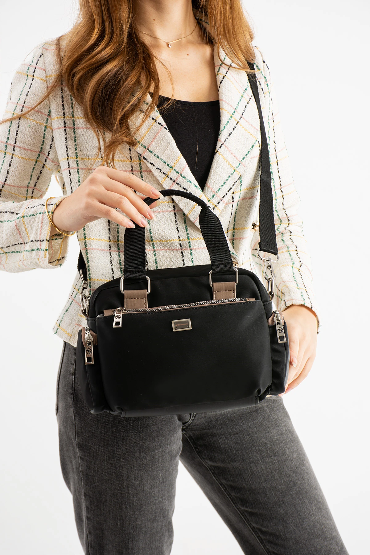 4 Gözlü Ayarlanabilir Kolon Askılı Astarlı Bayan El Ve Çapraz Çanta