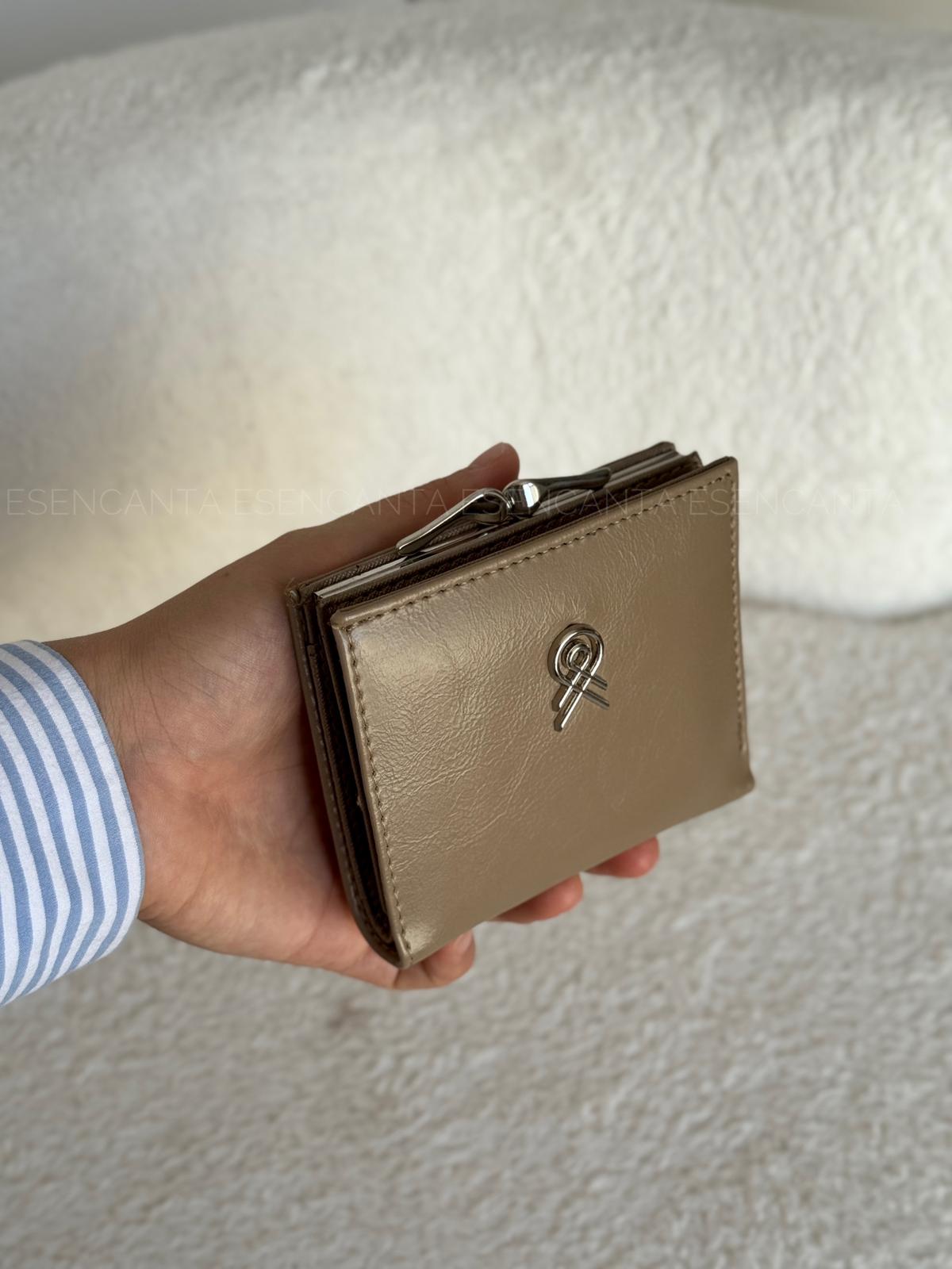 Burslu Küçük Boy Bayan Cüzdan - Koyu Vizon