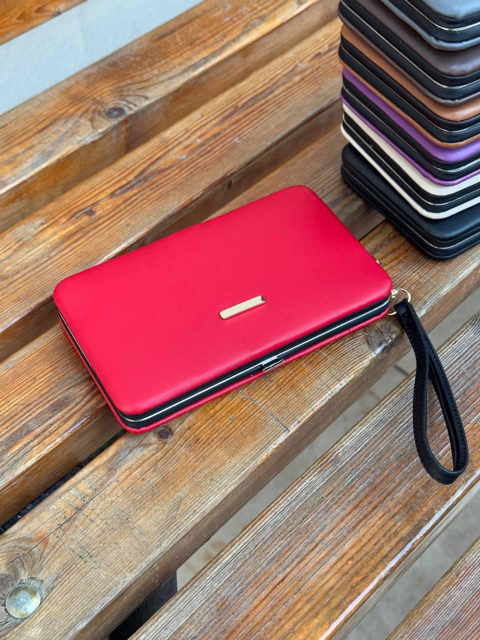 İthal Yüksek Kalite Burslu Telefon Bölmeli Bilek Askılı Bayan Cüzdan