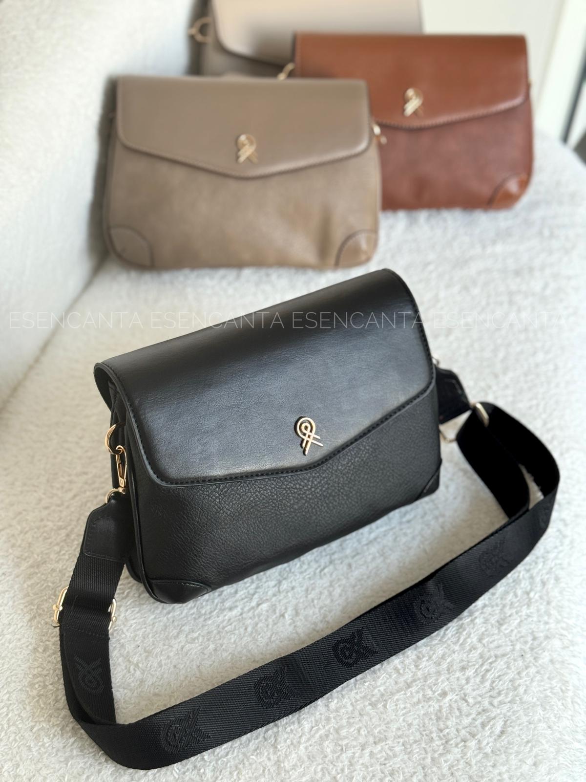 2 Bölmeli Ayarlanabilir Kolon Askılı Astarlı Bayan Çapraz Çanta  - Siyah