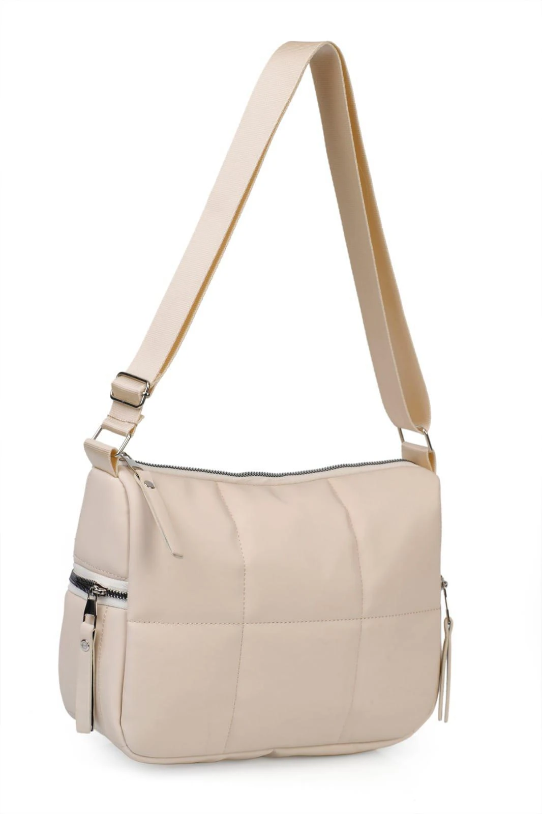 Kapitone Baskılı Saten Bayan Kol Ve Çapraz Çanta