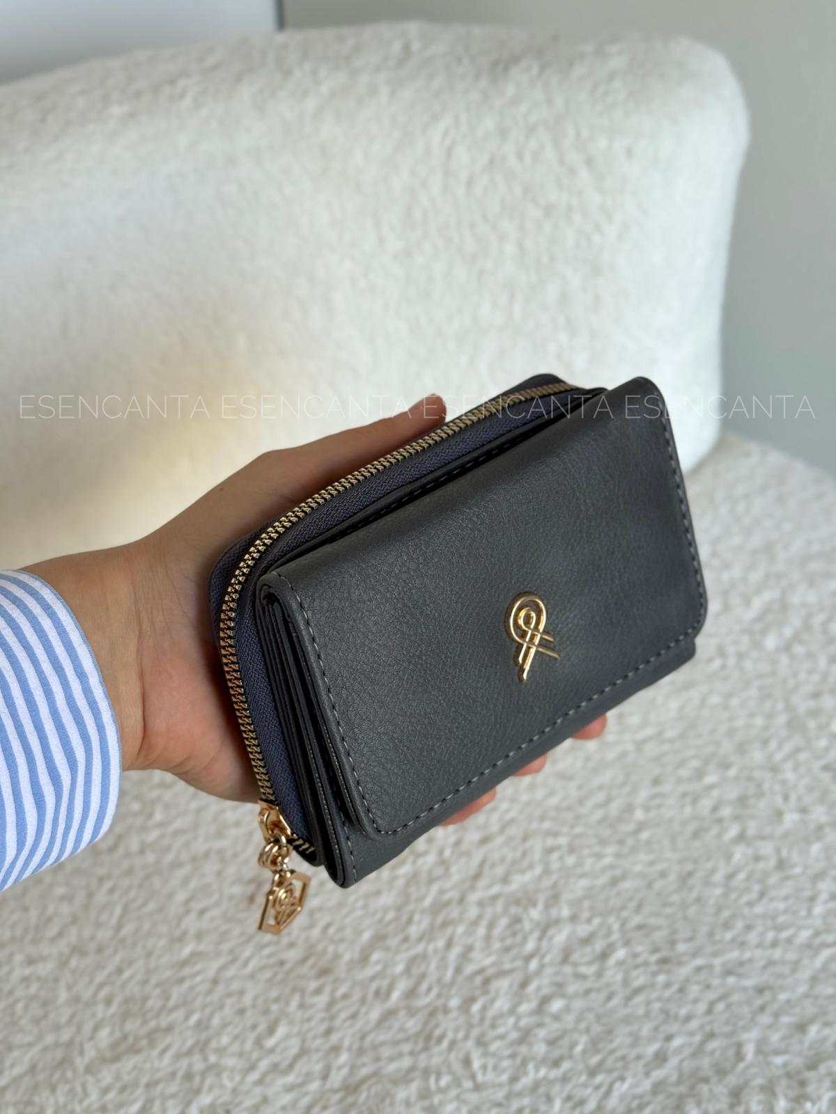 Çok Gözlü Ufak Boy Bayan Cüzdan - Gri