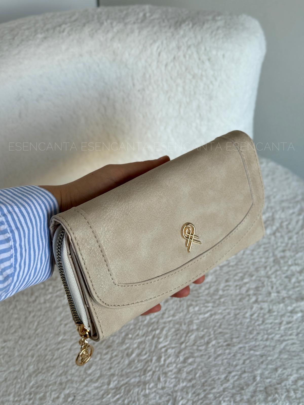 Büyük Boy Çok Gözlü Bayan Cüzdan - Krem