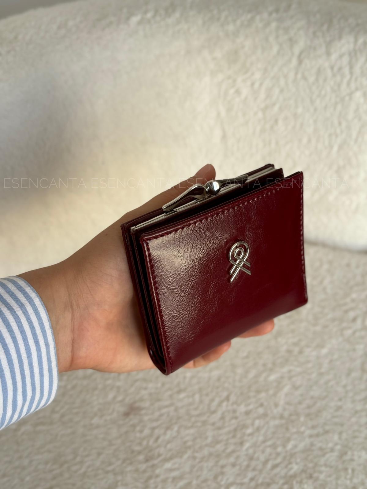 Burslu Küçük Boy Bayan Cüzdan - Bordo