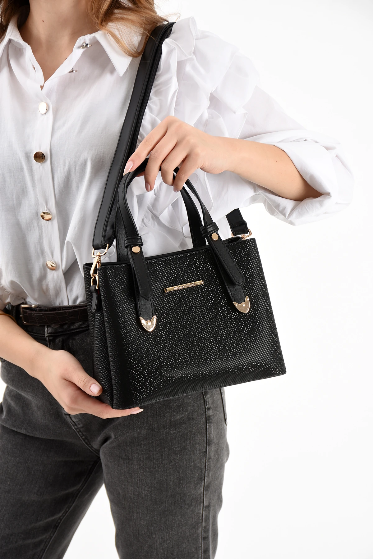 3 Gözlü Astarlı Ayarlanabilir Uzun Askılı El Ve Çapraz Bayan Çanta - Mozaik