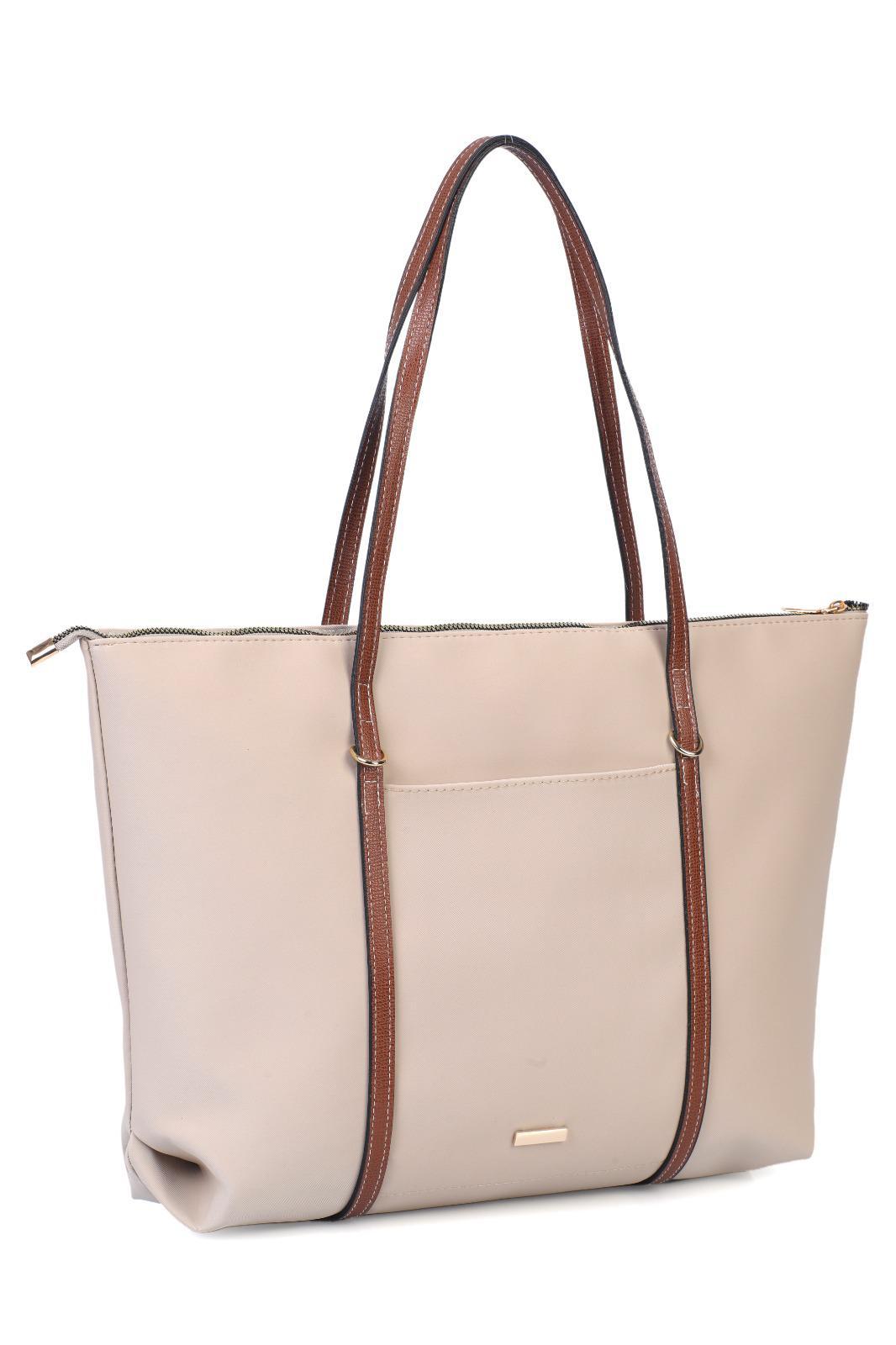 Büyük Boy Astarlı Kemer Detaylı Bayan Kol Çantası