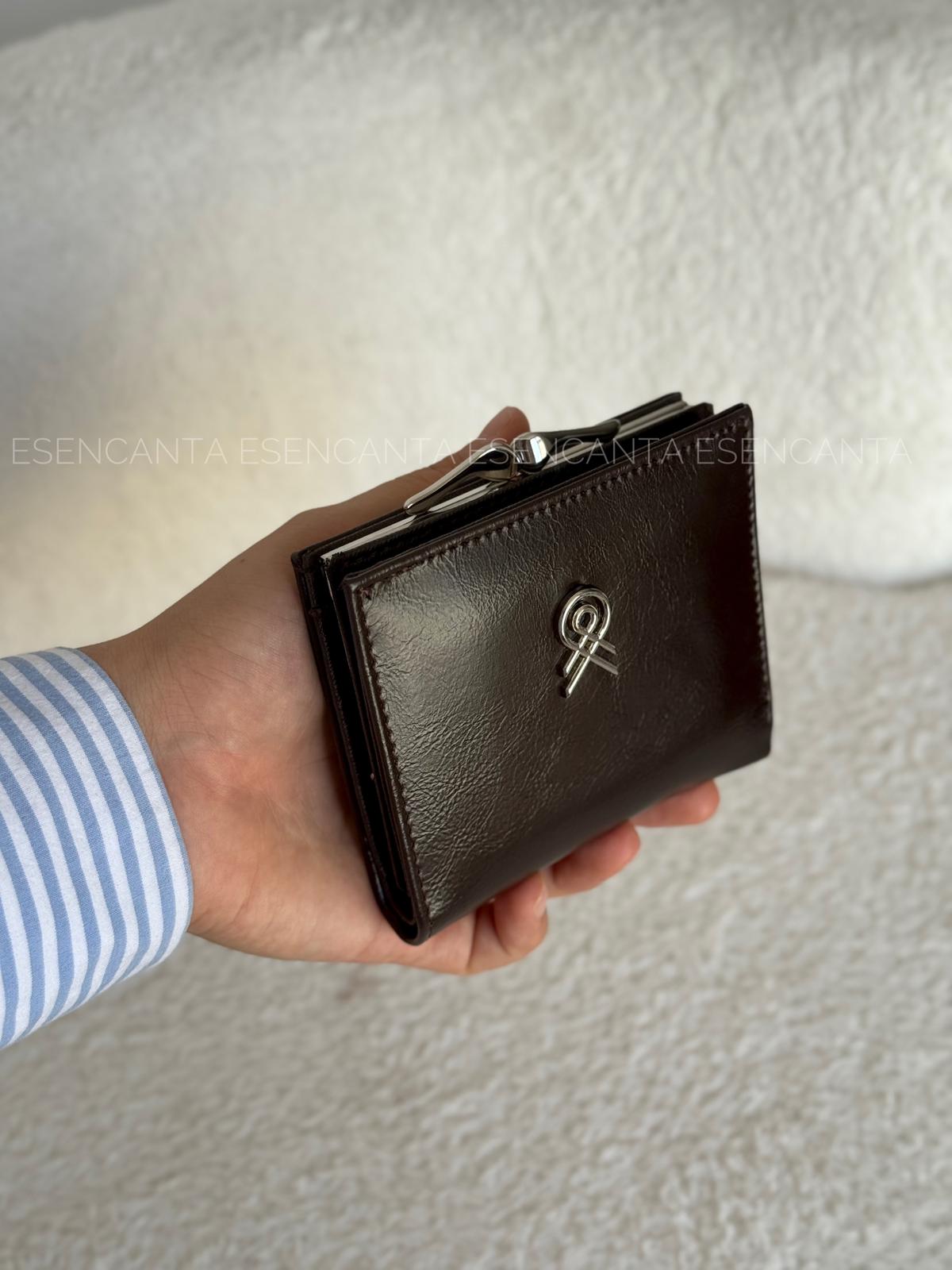 Burslu Küçük Boy Bayan Cüzdan - Kahve