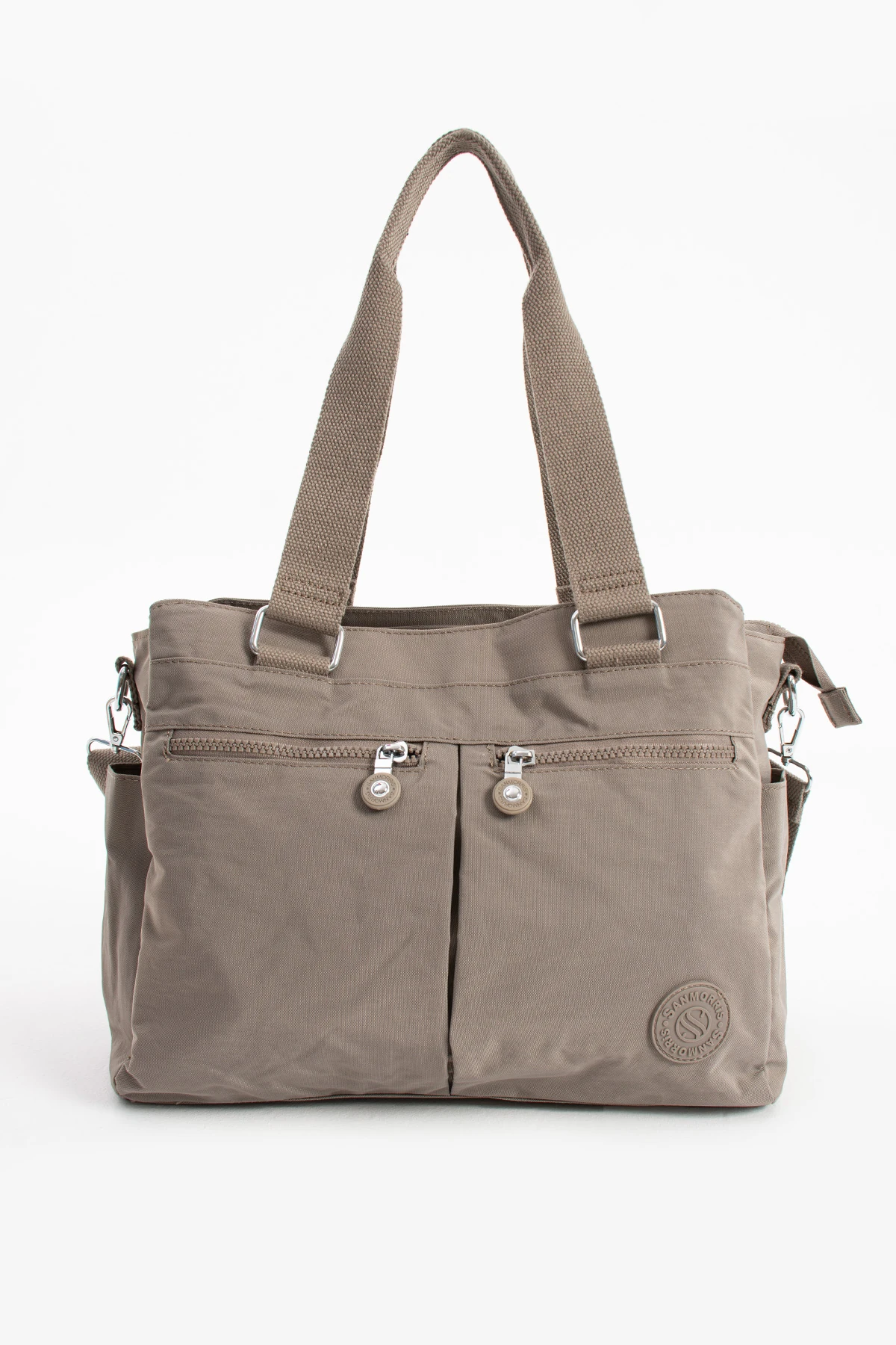 8 Gözlü Astarlı İthal Ayarlanabilir Uzun Askılı Bayan El Ve Çapraz Çanta - Vizon