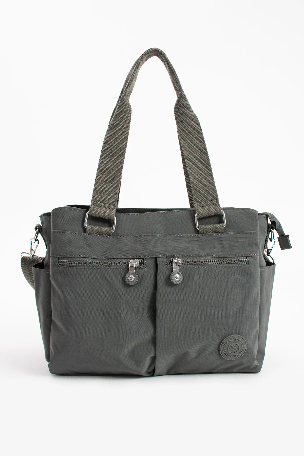 8 Gözlü Astarlı İthal Ayarlanabilir Uzun Askılı Bayan El Ve Çapraz Çanta - Gri