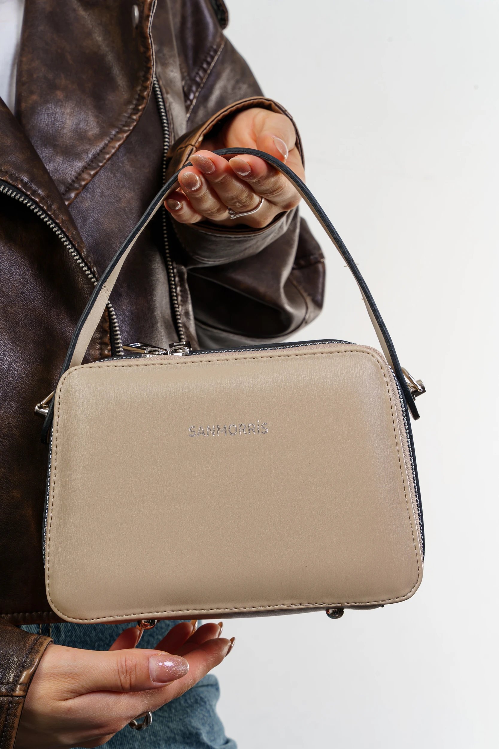 2 Gözlü Kutu Ayarlanabilir Uzun Askılı Bayan El Ve Çapraz Çanta