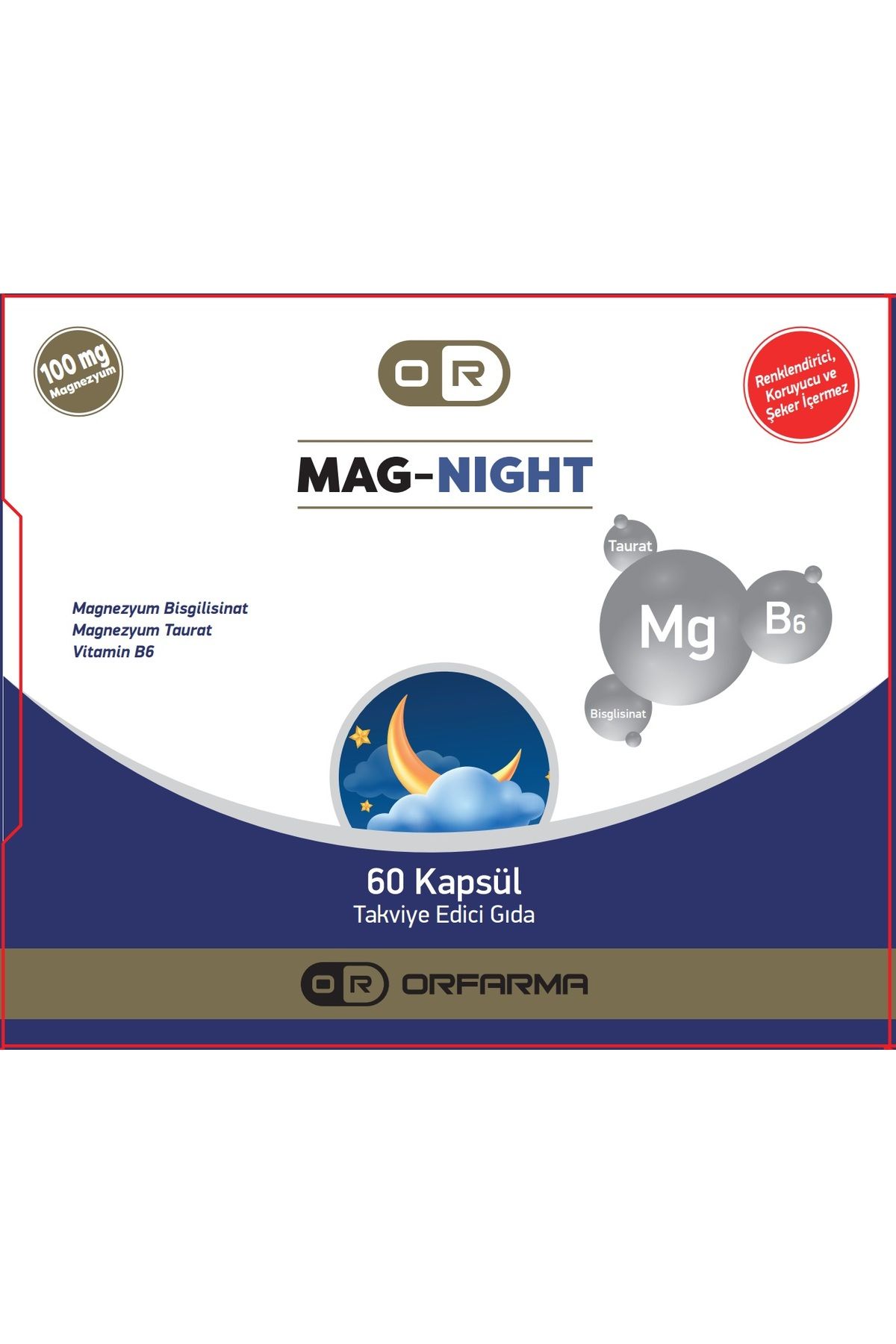 Gece Magnezyum 60 Tablet Biglisinat-Taurat-Vitamin B6
