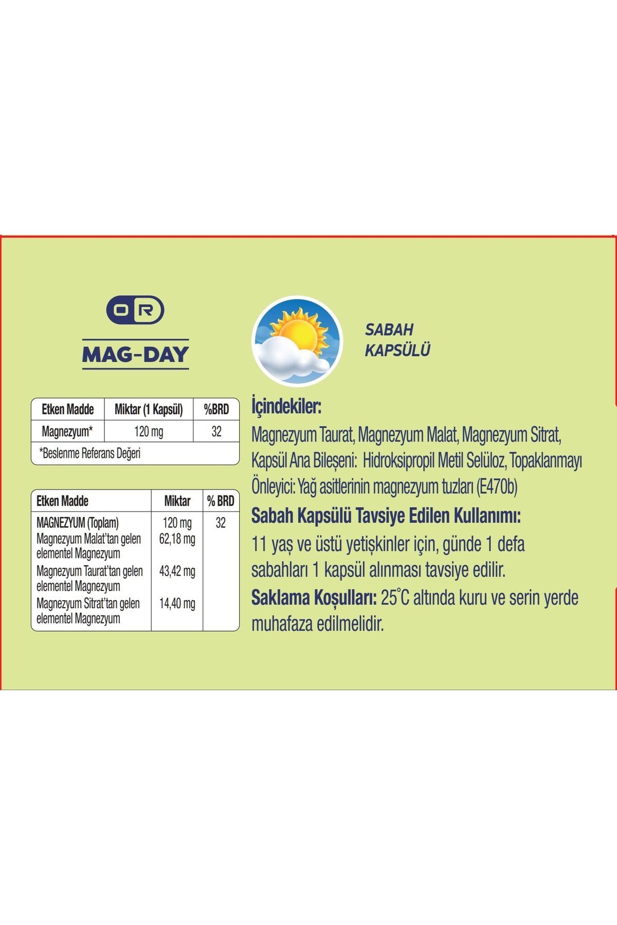 Gündüz Magnezyum 60 Tablet Malat-Taurat-Sitrat