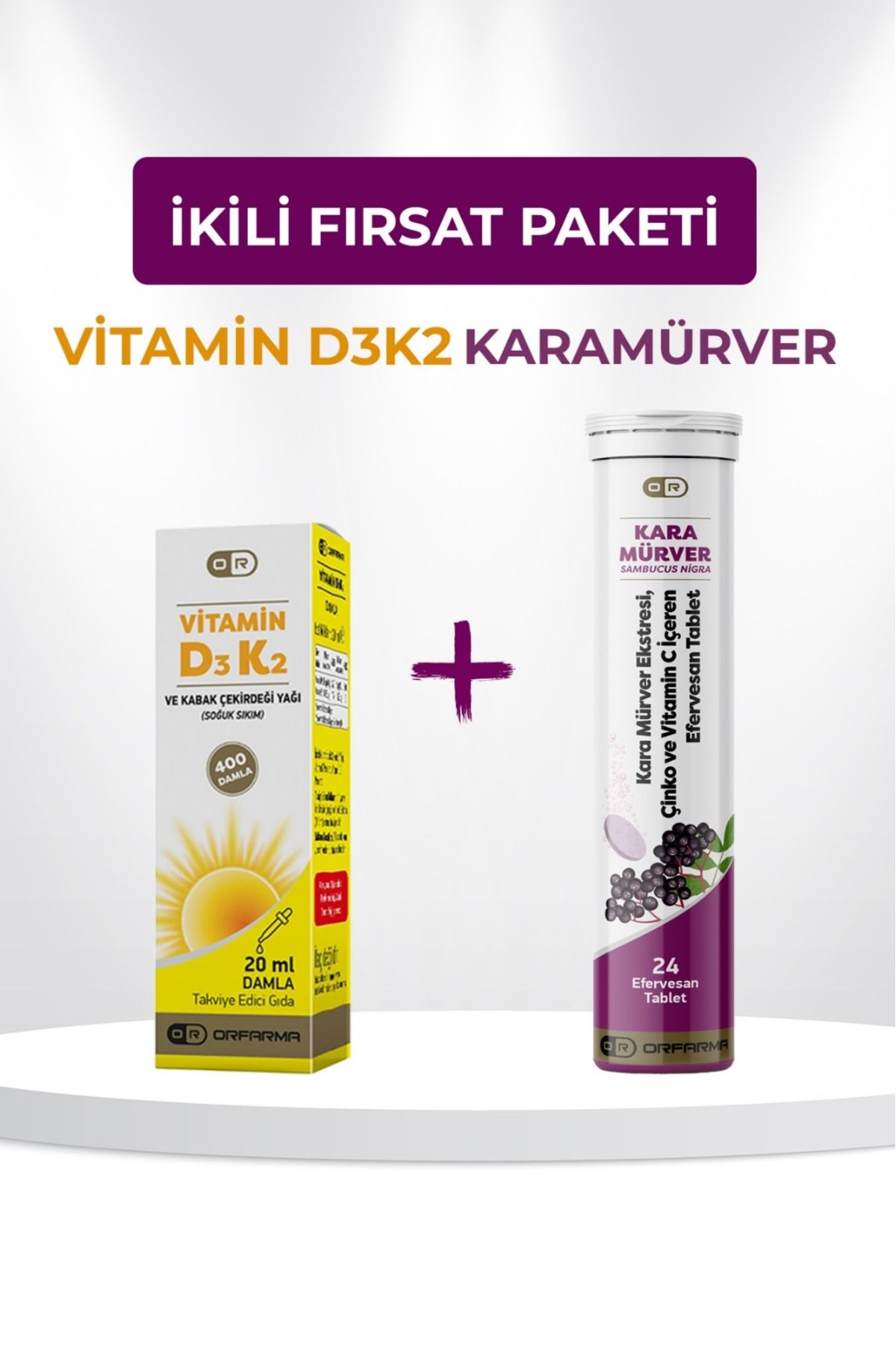 D3K2 Vitamini&Kara Mürver Ekstresi Avantajlı Paket