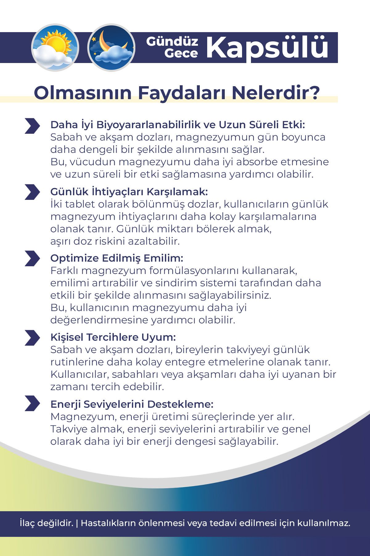 Magnezyum Gündüz&gece 60 Tablet Glisinat-malat-sitrat-taurat