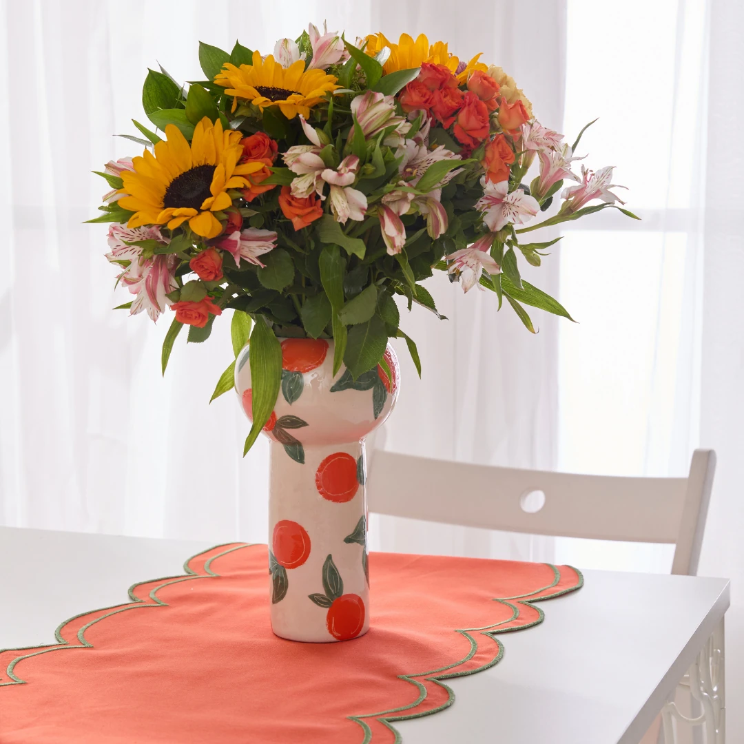 Portakal Desenli Vazo