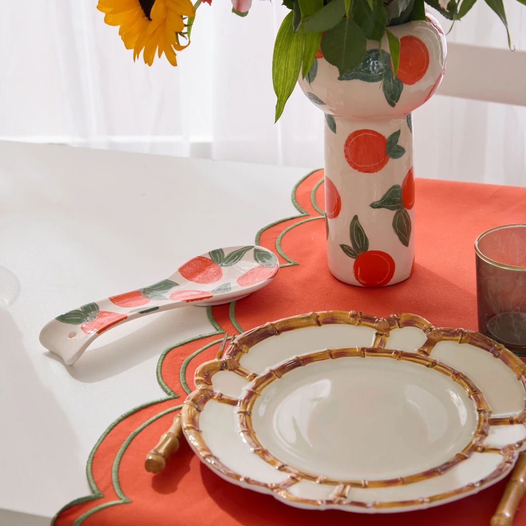 Portakal Desenli Vazo