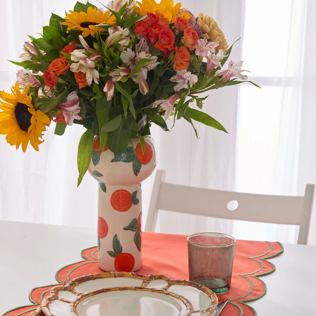 Portakal Desenli Vazo