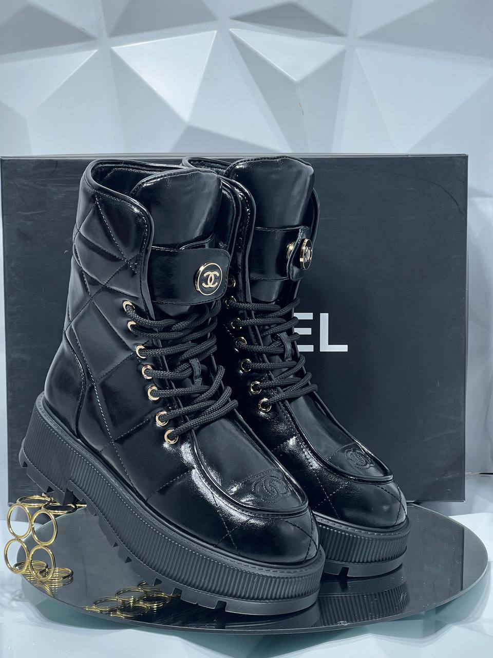 İthal Chanel Yüksek Taban Uzun  Bot