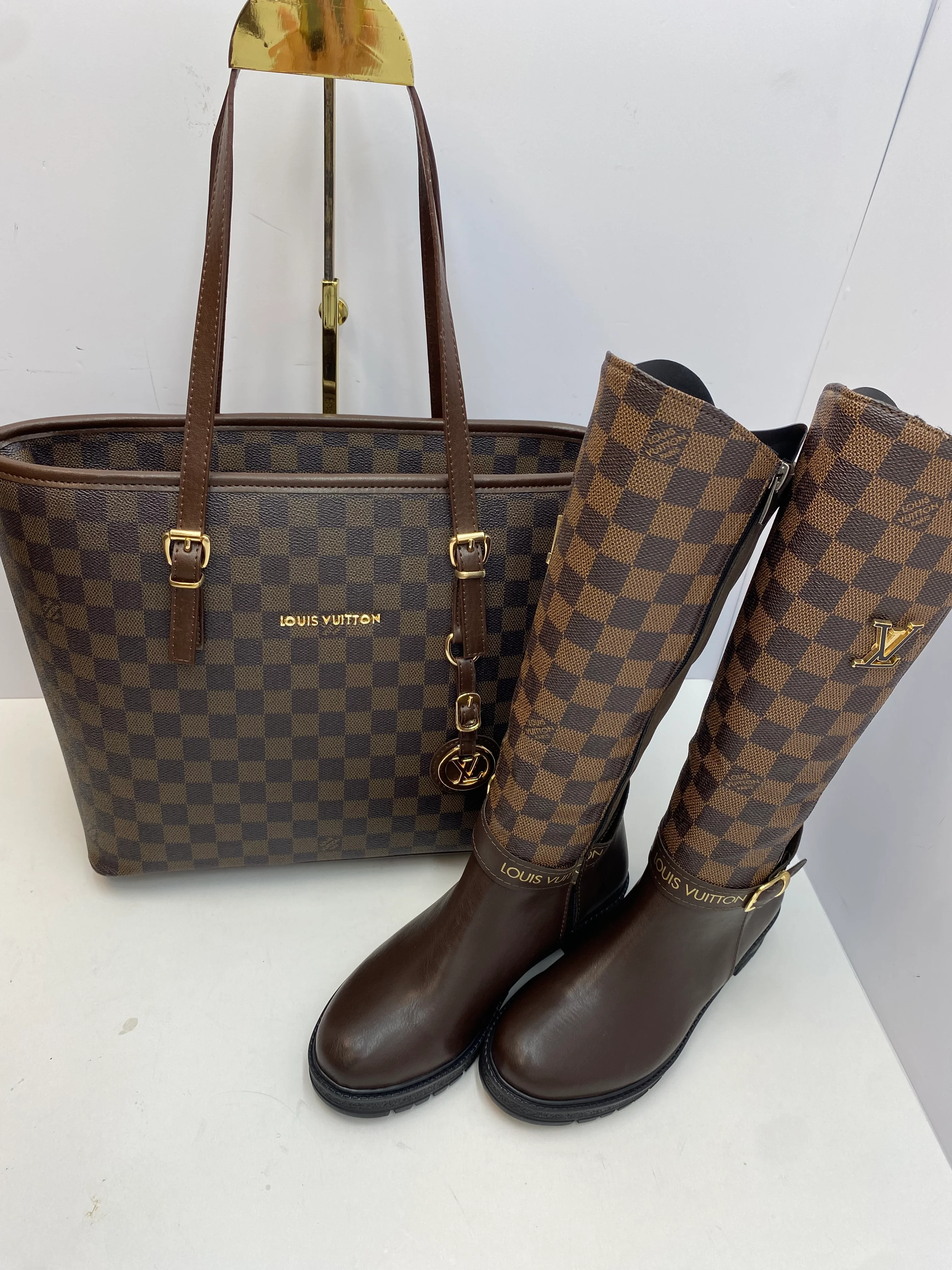 İthal Louis Vuitton Uzun Çizme Çanta İkili Takım