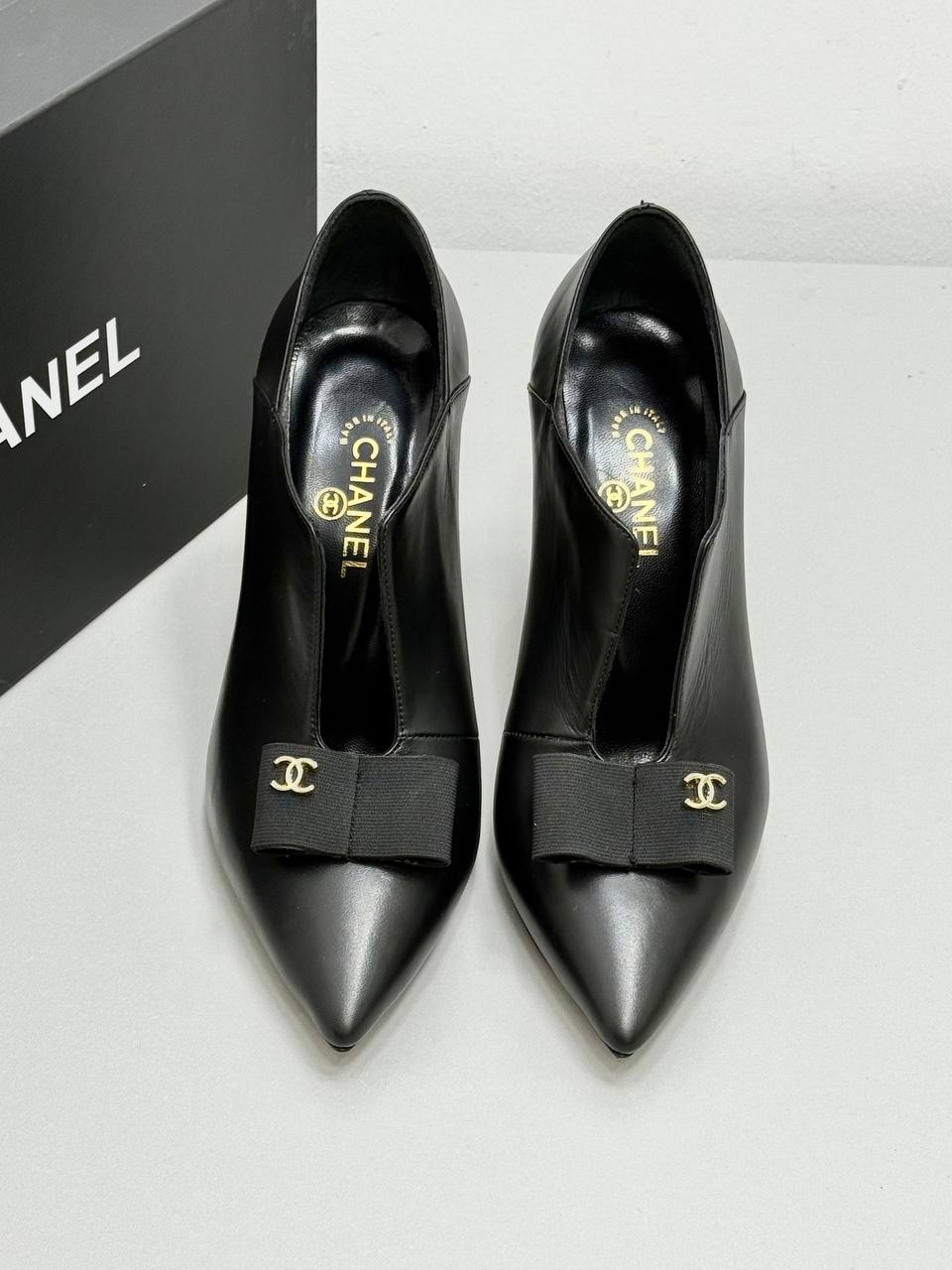 İthal Chanel Kurdela Detaylı Topuklu Ayakkabı