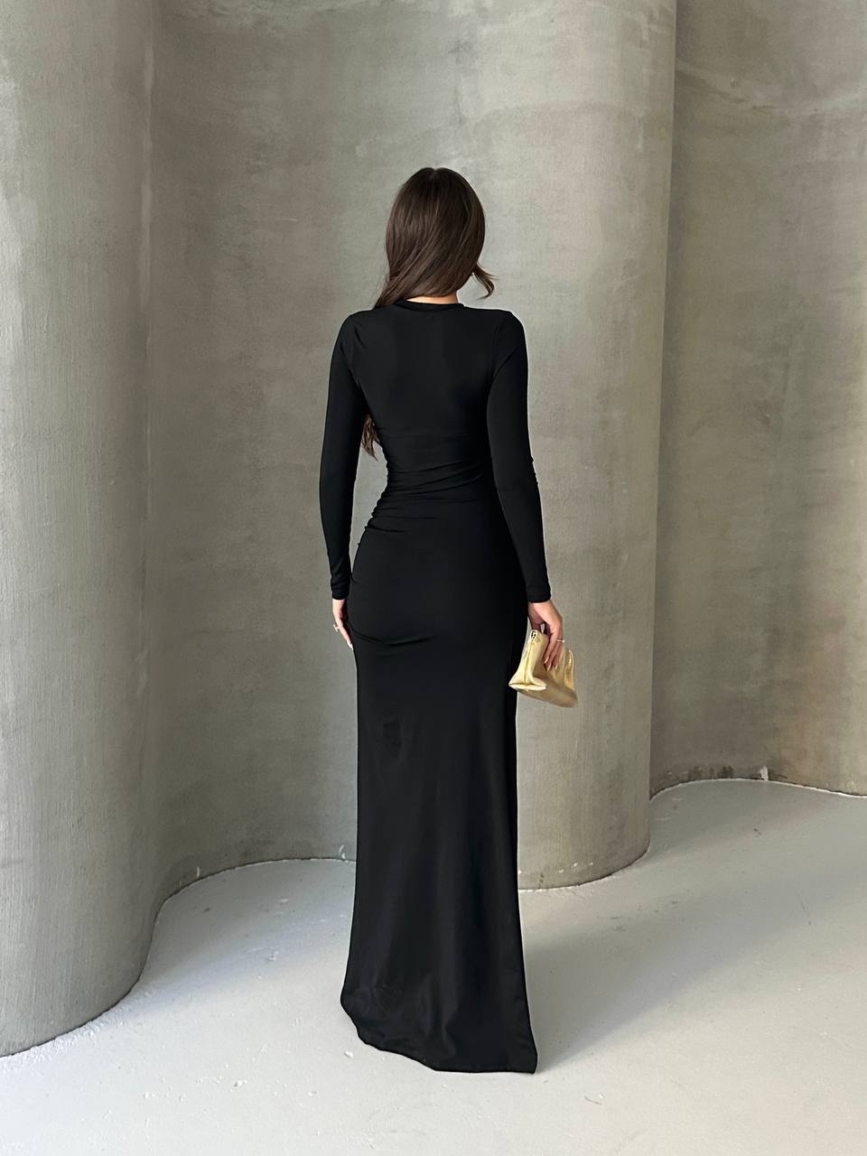 Derin Yırtmaçlı Maxi Boy Elbise