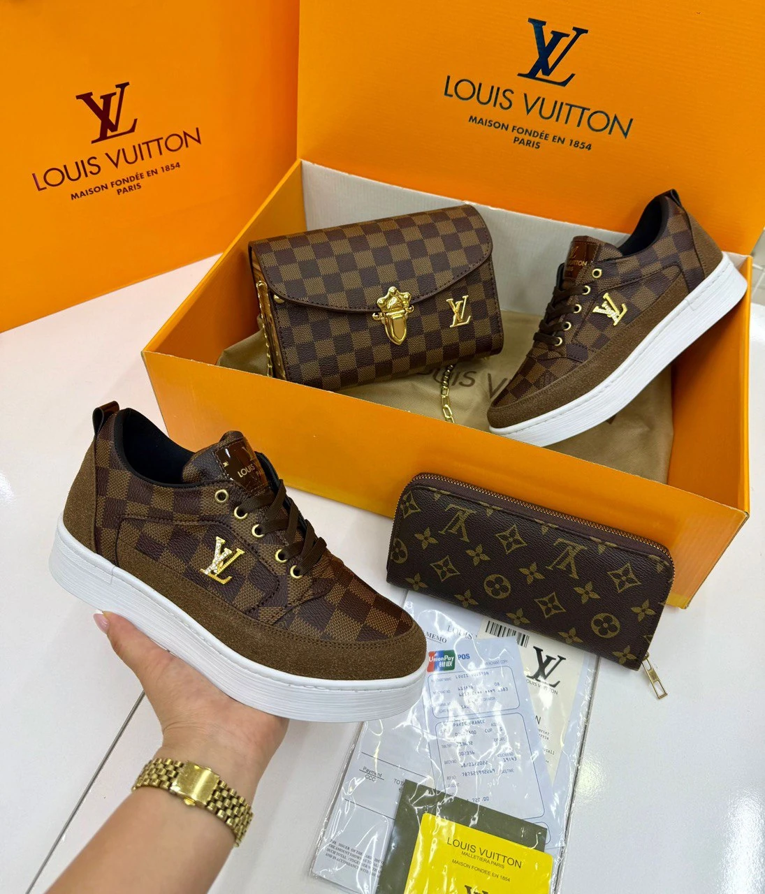 Louis Vuitton Çanta Cüzdan Ayakkabı Set