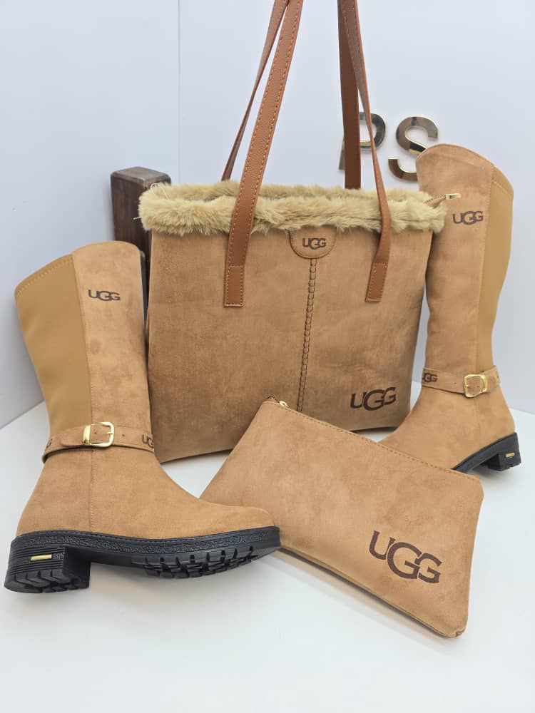 İthal Ugg Çizme Çanta Cüzdan Üçlü Set