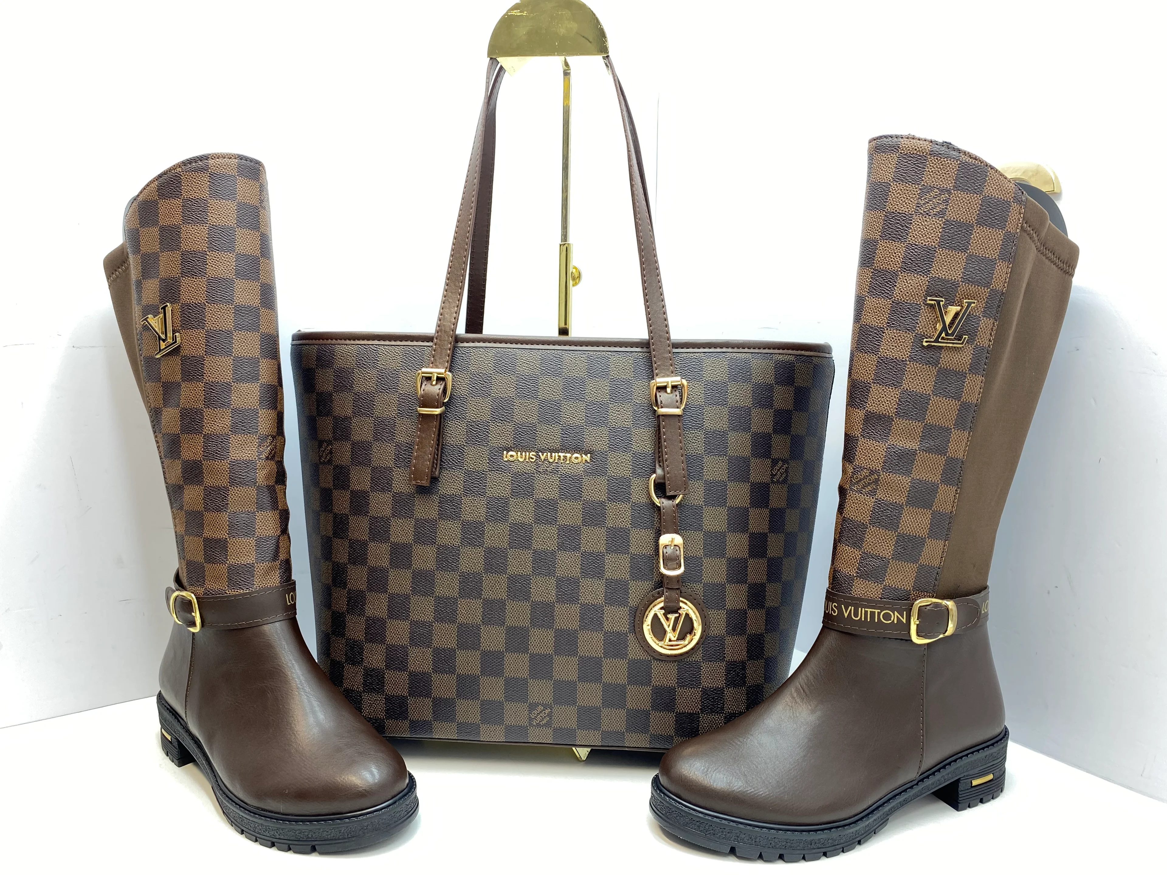 İthal Louis Vuitton Uzun Çizme Çanta İkili Takım