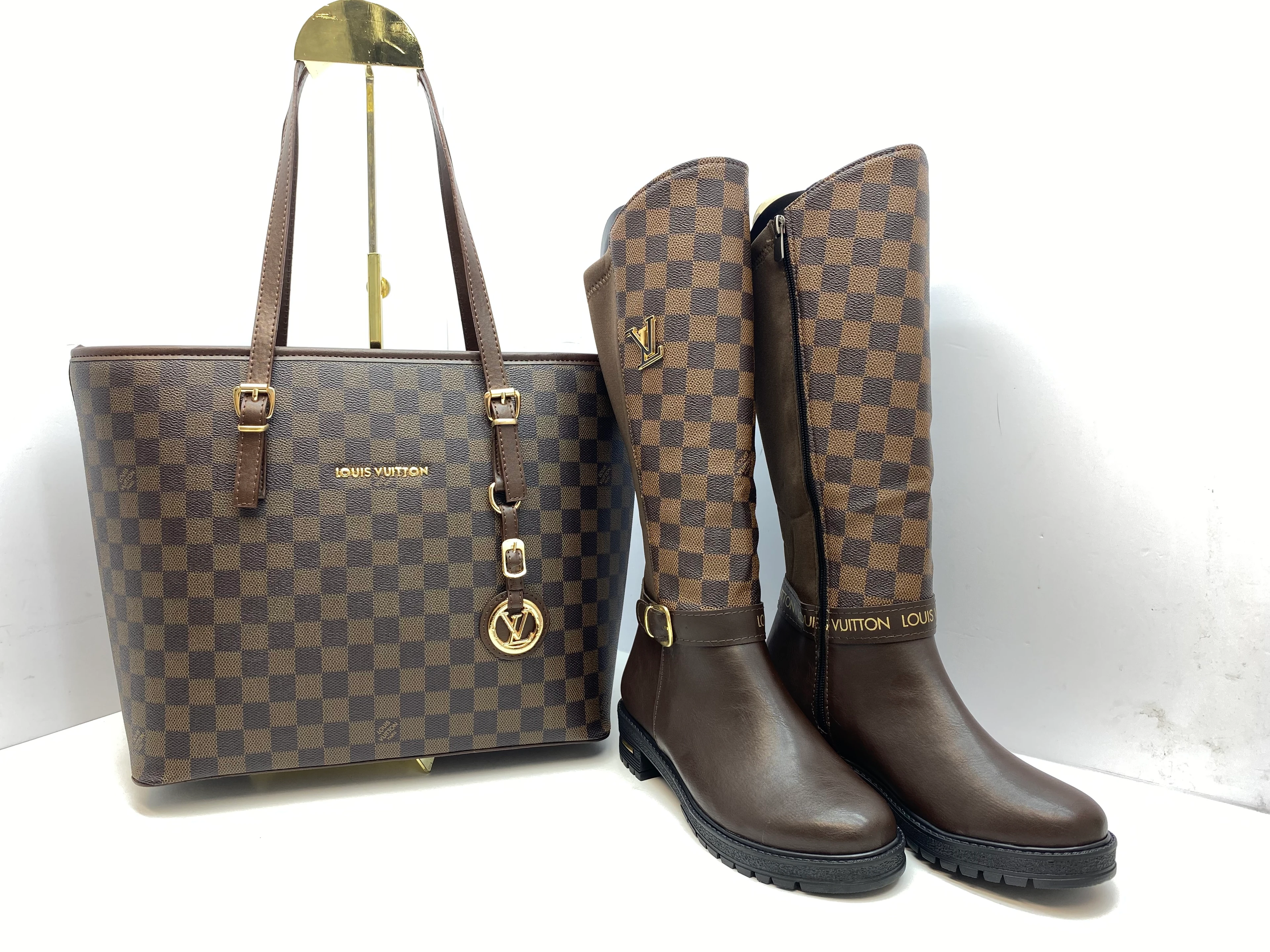 İthal Louis Vuitton Uzun Çizme Çanta İkili Takım