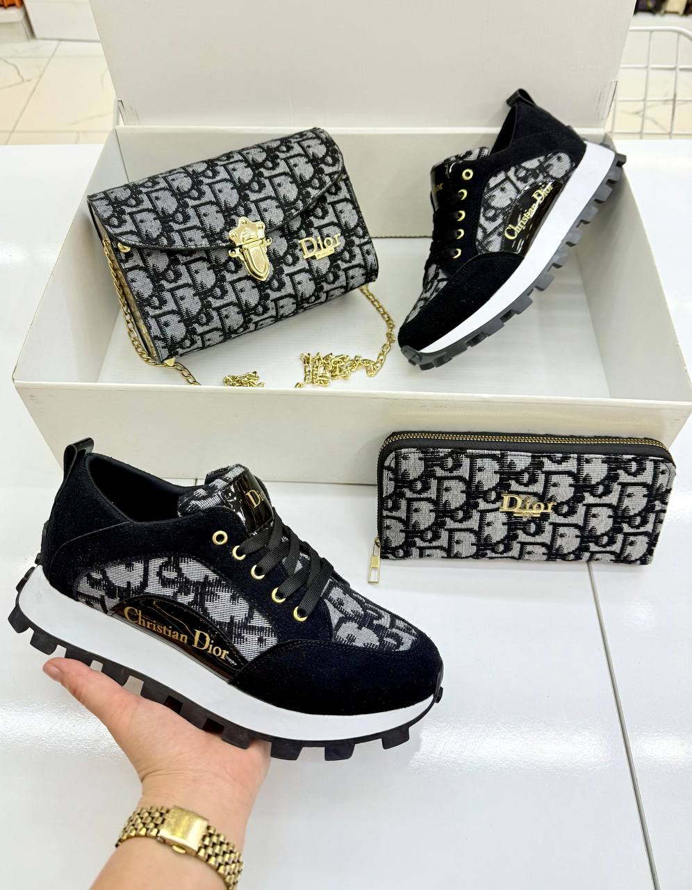 Dior Ayakkabı Çanta Cüzdan Takım