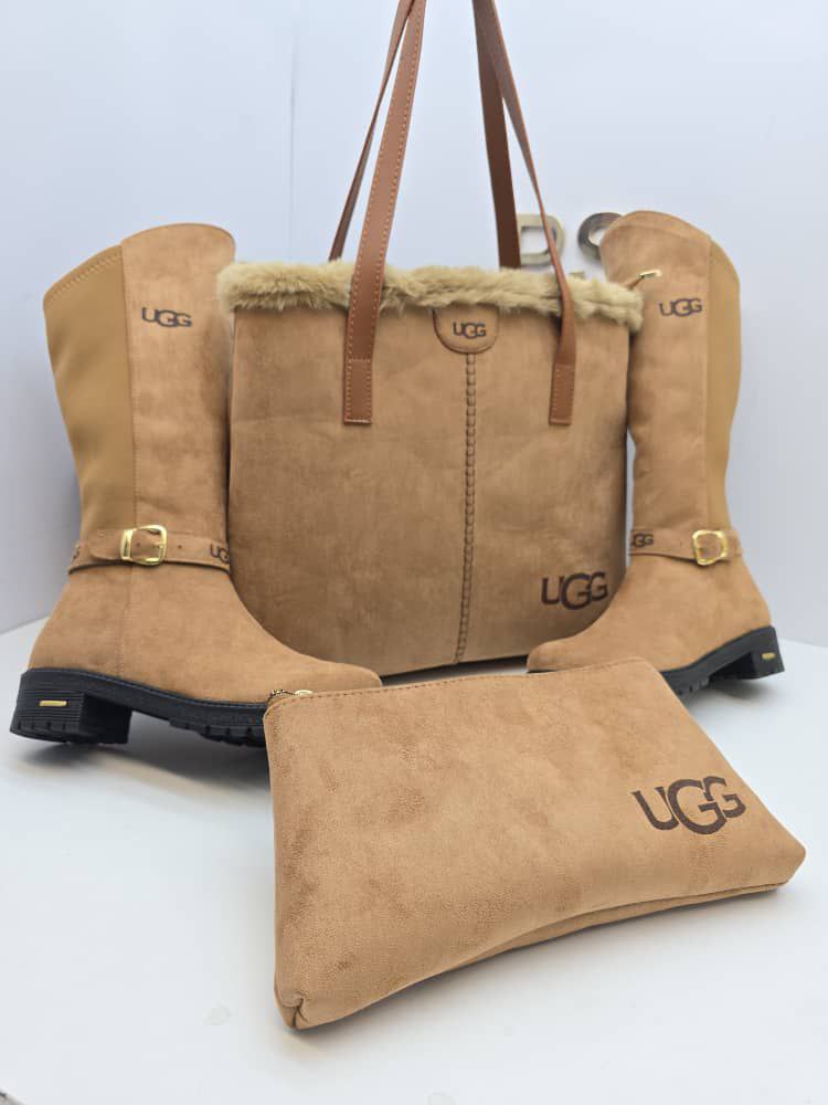 İthal Ugg Çizme Çanta Cüzdan Üçlü Set
