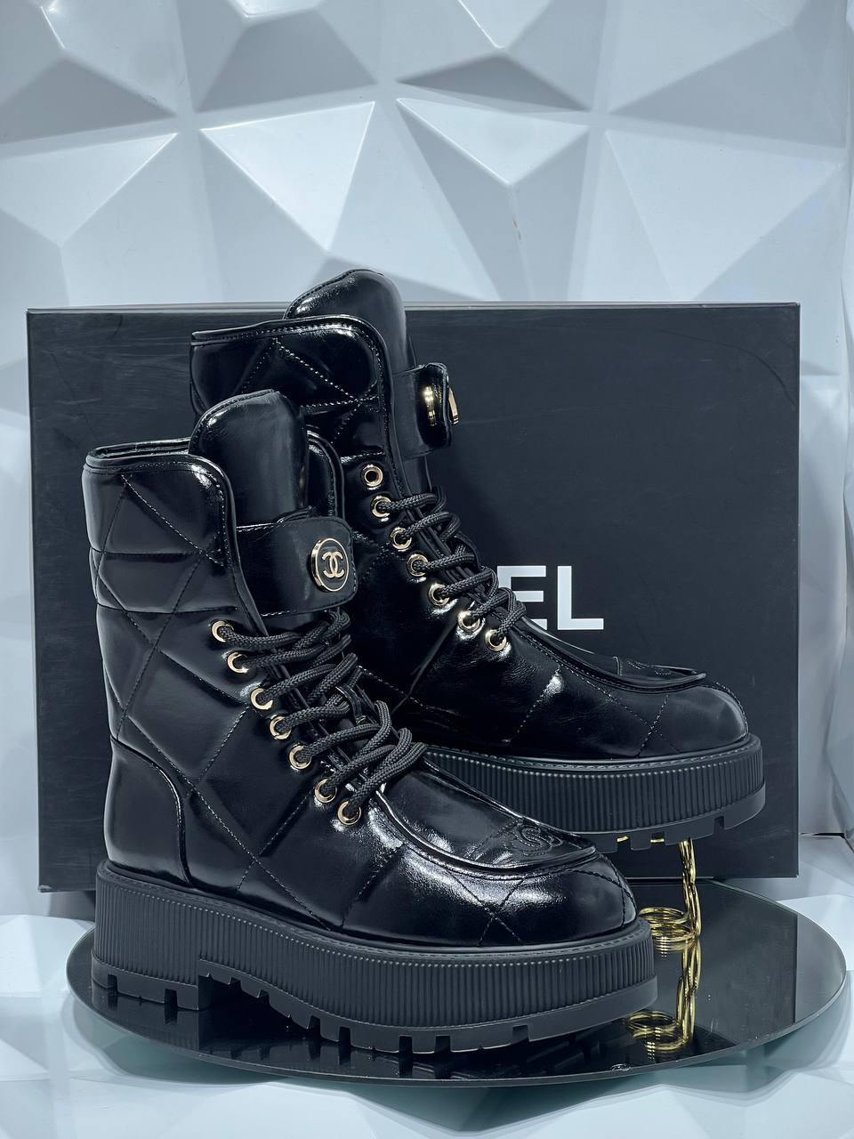 İthal Chanel Yüksek Taban Uzun  Bot