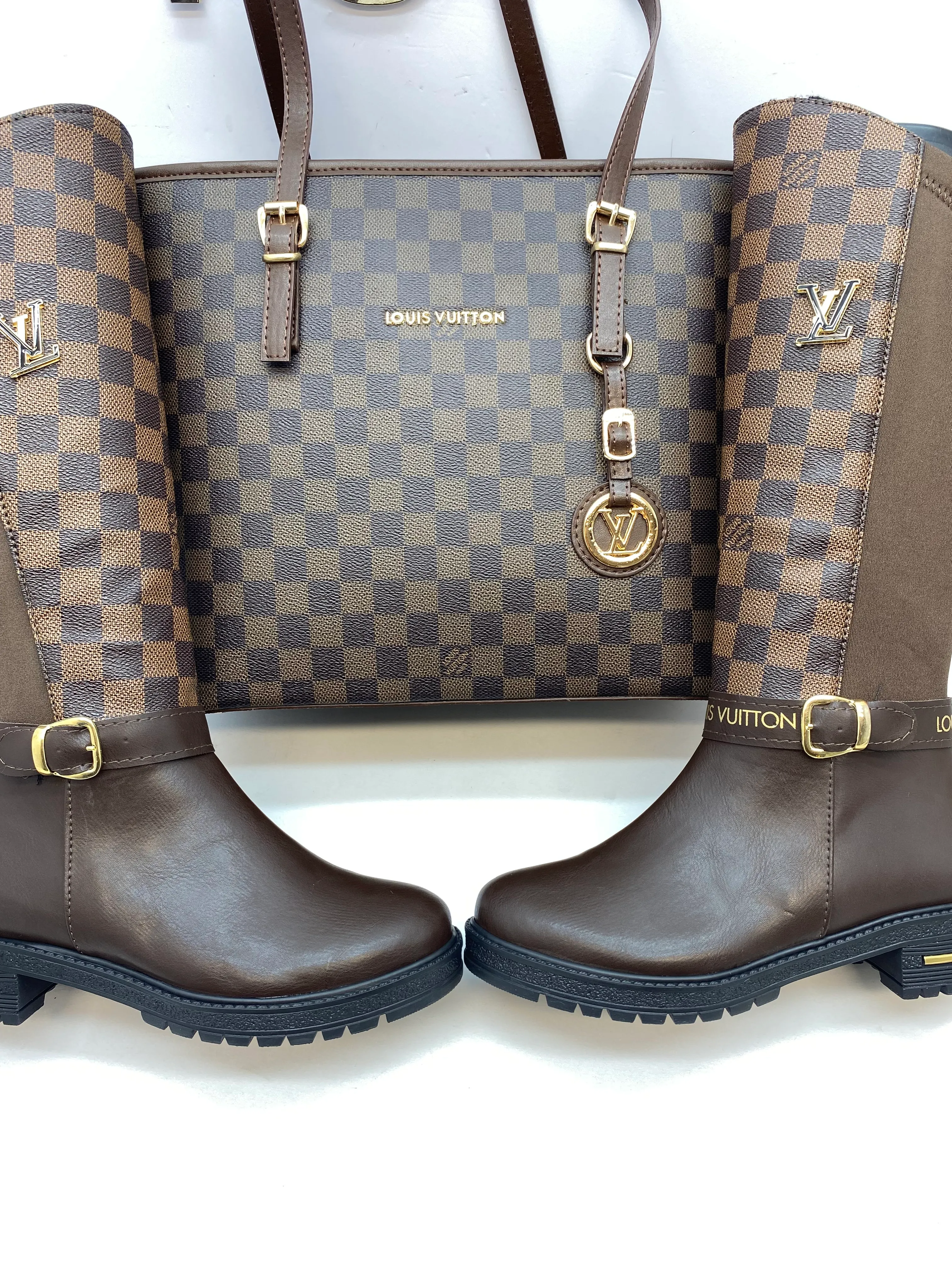 İthal Louis Vuitton Uzun Çizme Çanta İkili Takım