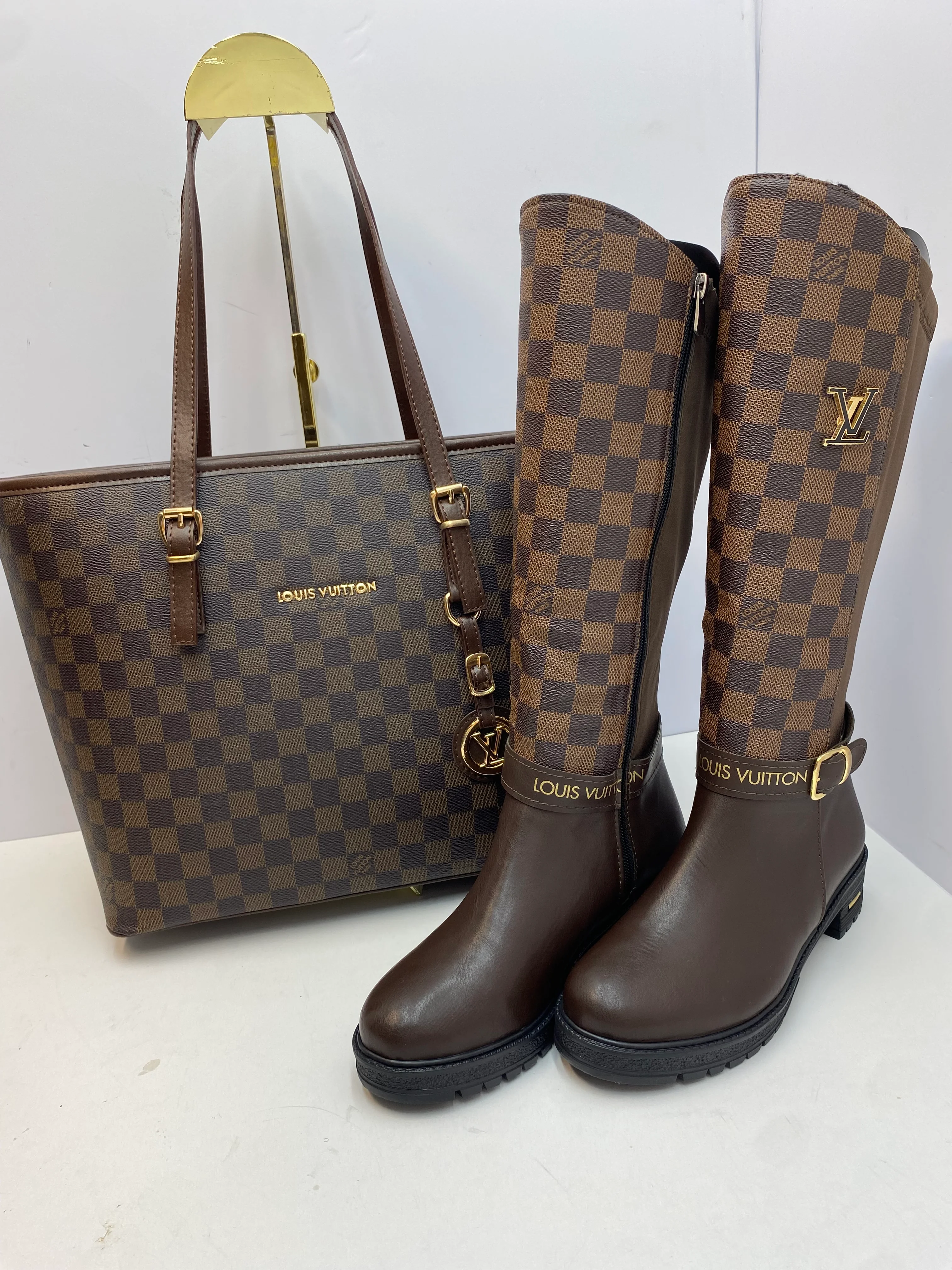 İthal Louis Vuitton Uzun Çizme Çanta İkili Takım