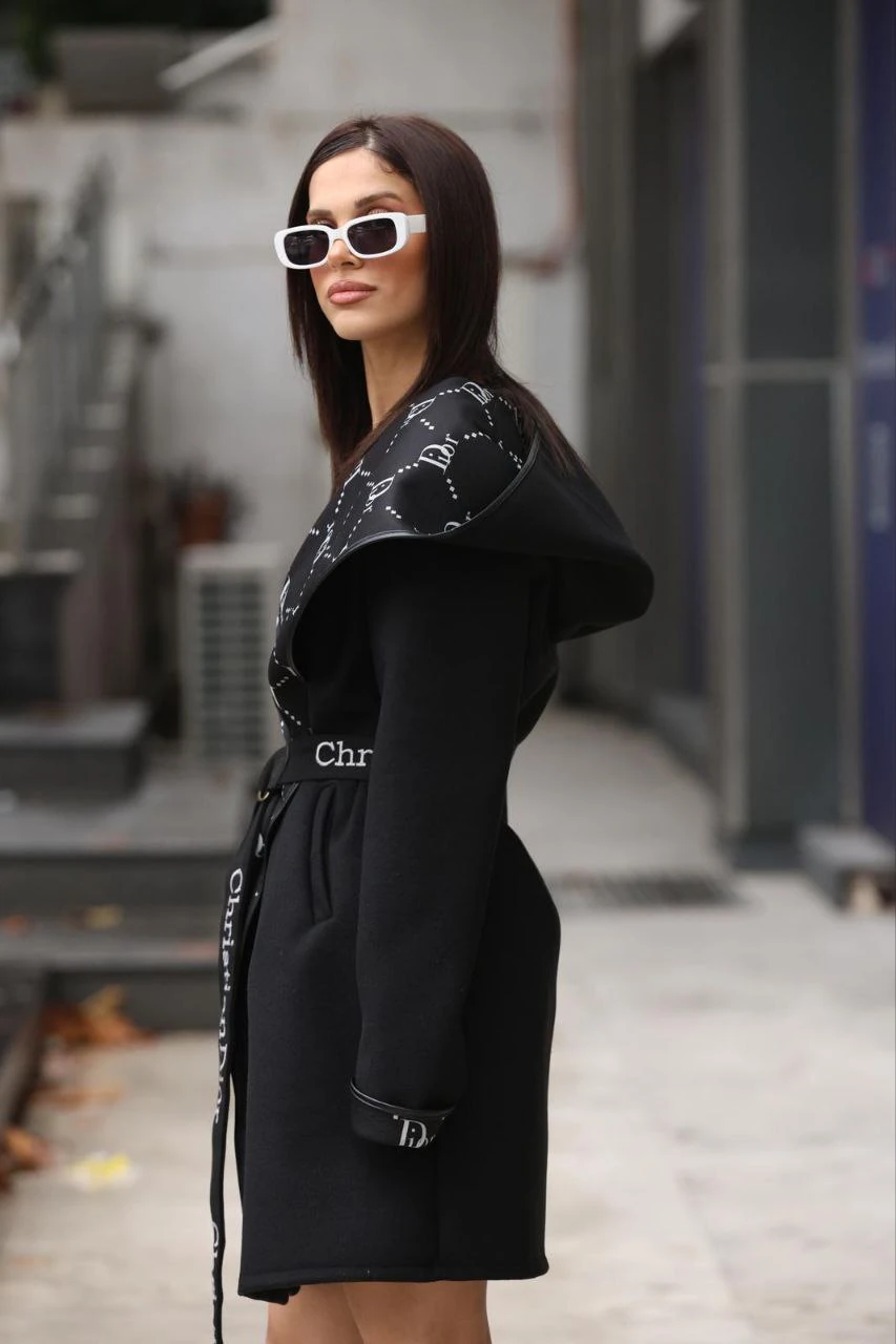 Dior Oversize Kemerli Kaşe Kaban